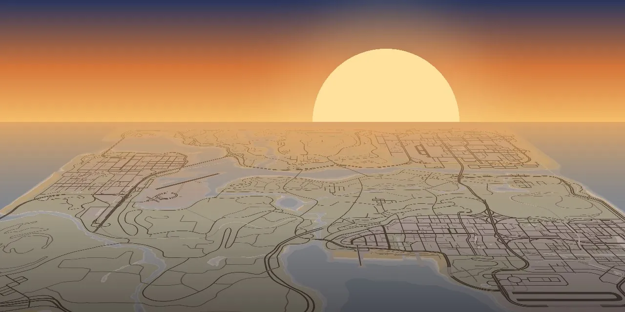 San Andreas al atardecer